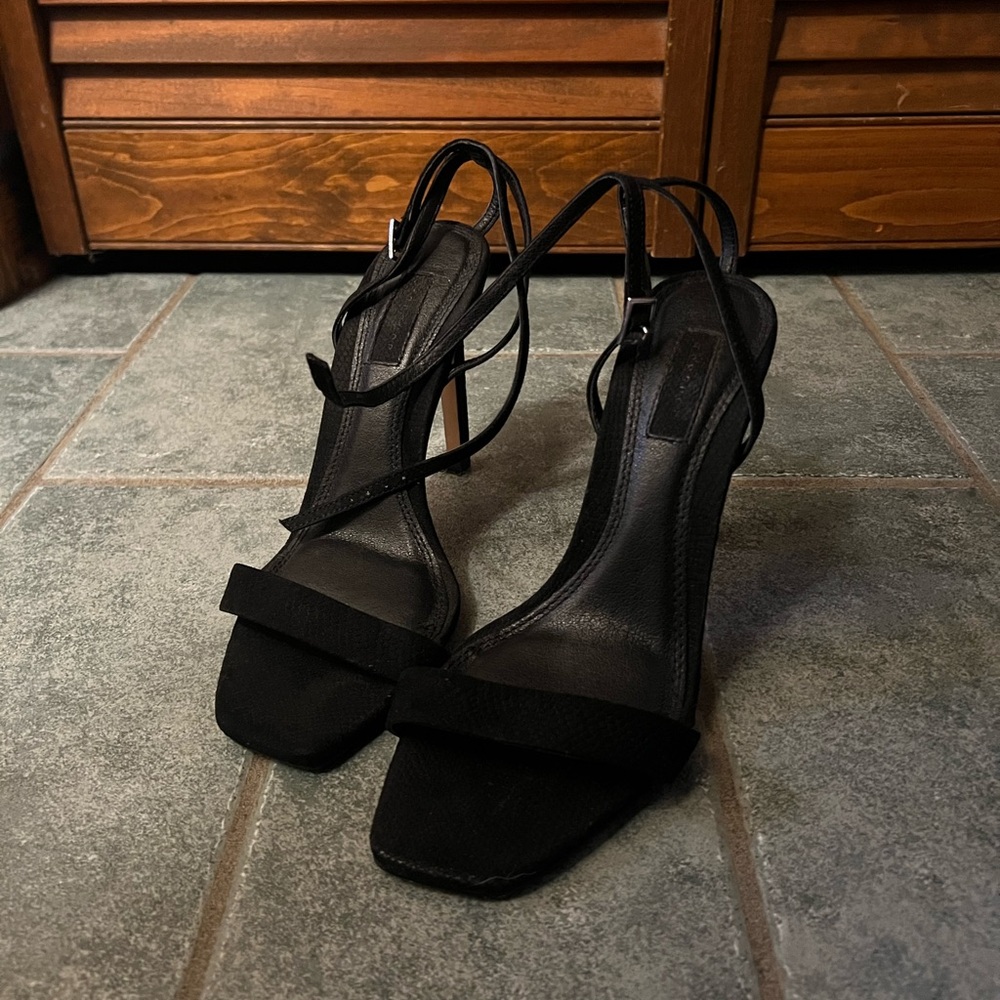 Topshop Black Strappy Heels